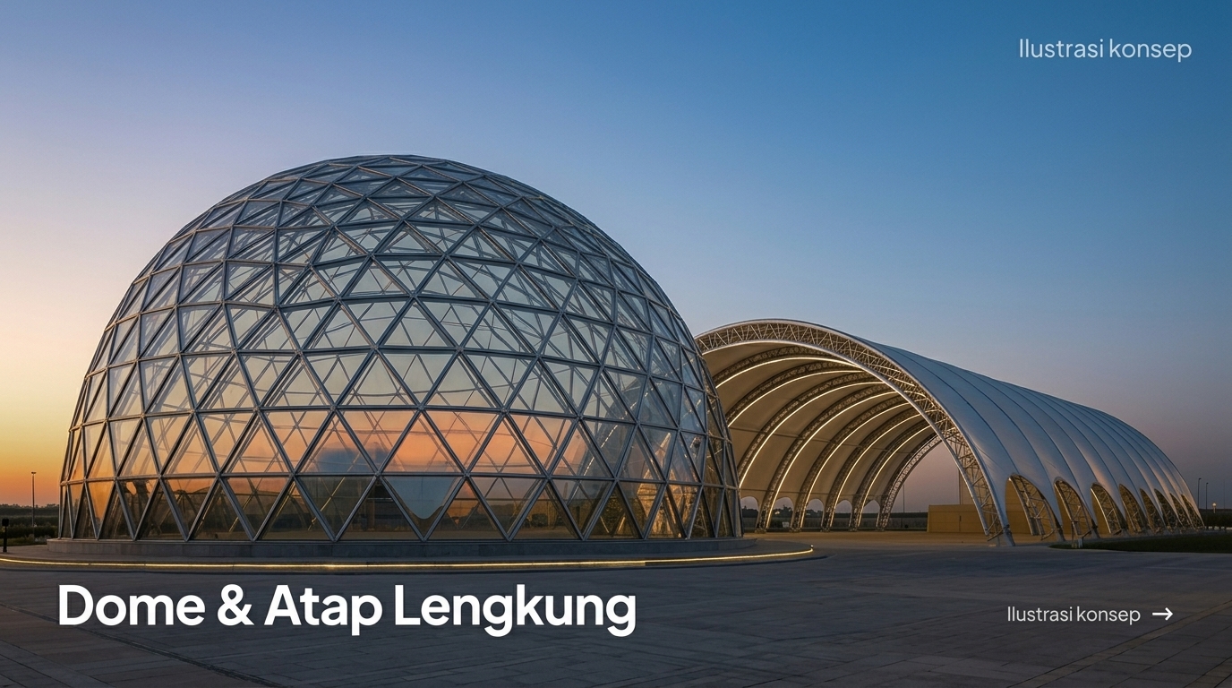 Atap lengkung dan bentang lebar